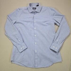 BOSS Hugo Boss Slim Fit Gingham Check Dress Shirt‎ Mens Long Sleeve Size 16
